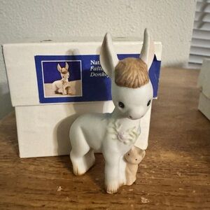 Hallmark vintage White and Tan Donkey Figurine